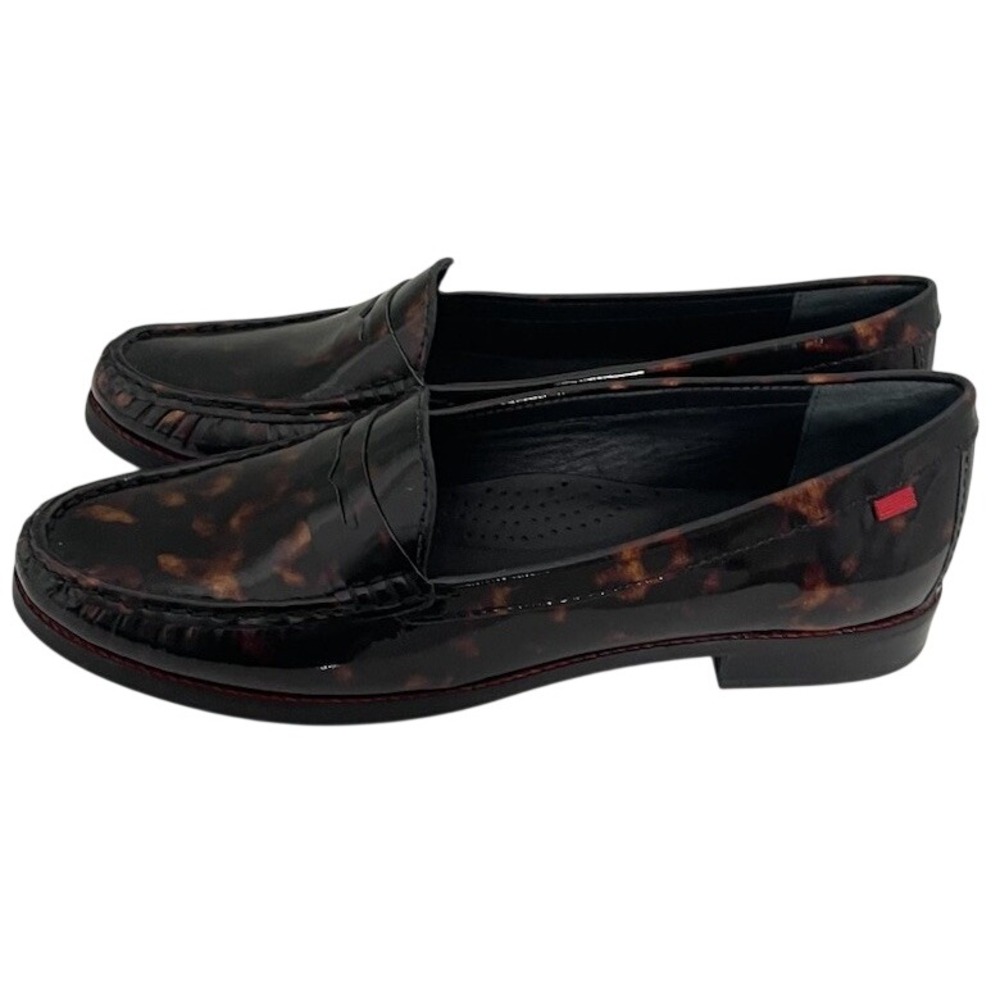Marc Joseph New York East Village Penny Loafer Shoes Tortoise Patent Leather